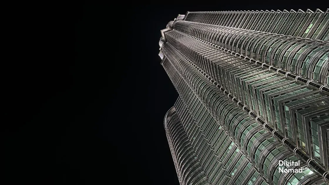 Iconic Petronas Twin Towers at night