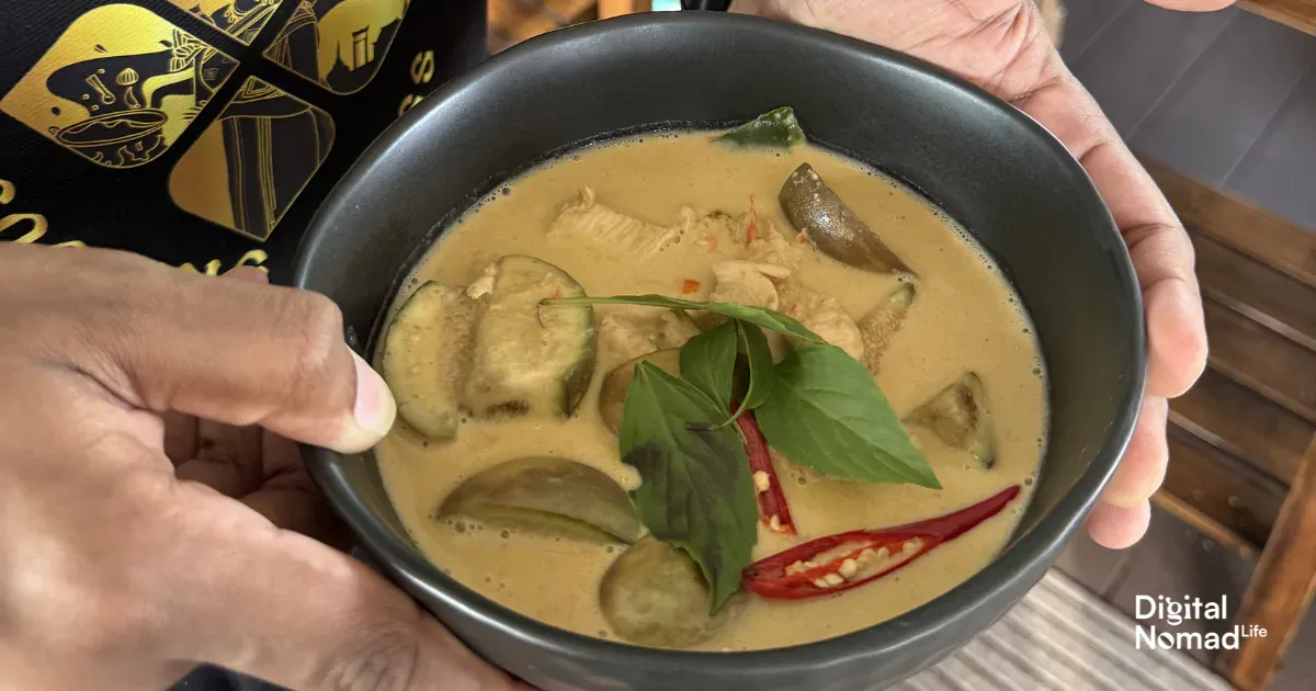 Thai Green Curry cooked at a Thai cooking class